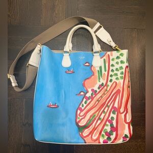 Michael Kors Collection Artistic Blue and Multicolor Tote